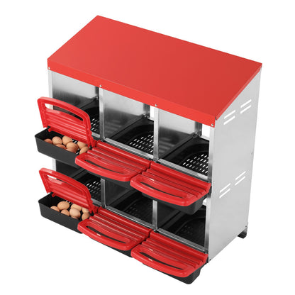 6-Kammer Hühnerstall Mentalbox mit schrägen Nestern