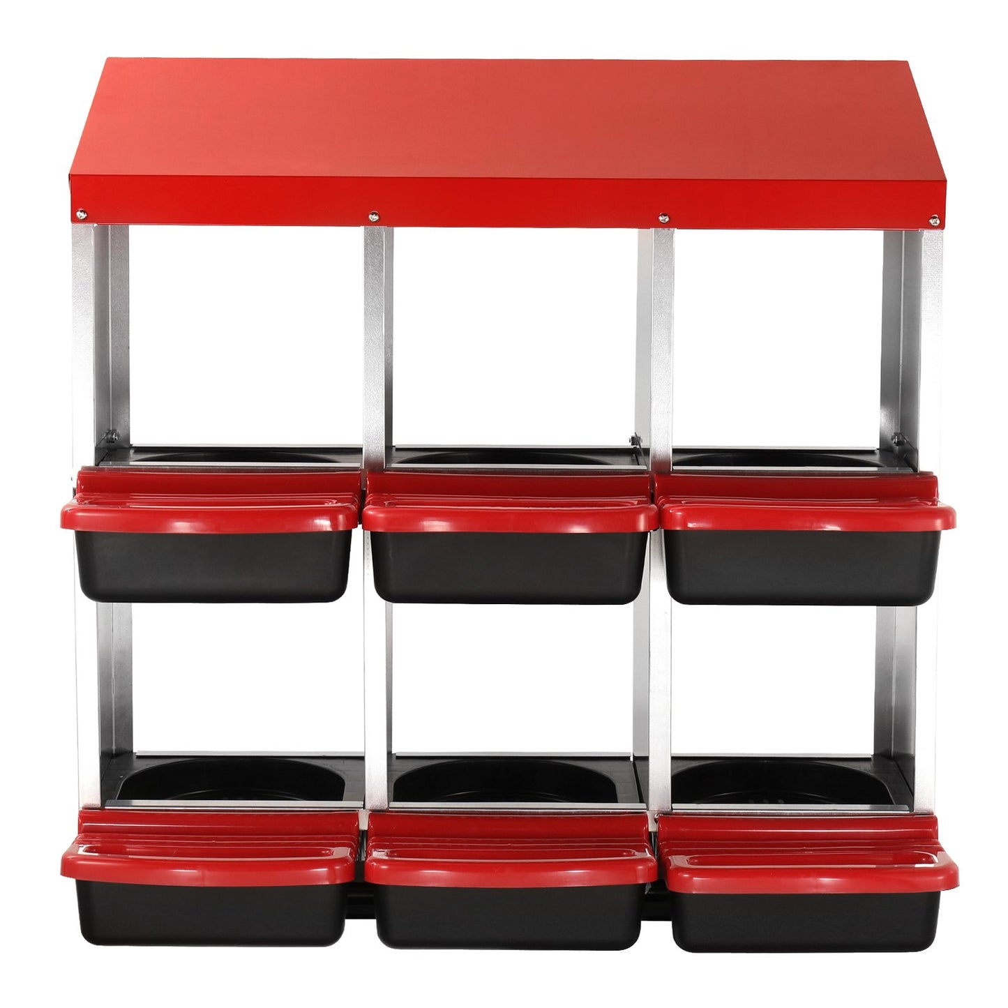 6-Kammer Hühnerstall Mentalbox mit schrägen Nestern