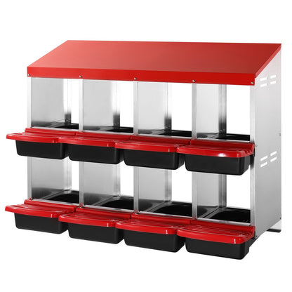 8-Fach Hühnernestkasten Metallkasten mit schrägen Nistkästen