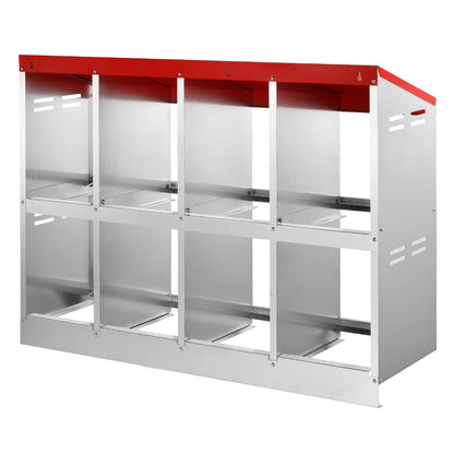 8-Fach Hühnernestkasten Metallkasten mit schrägen Nistkästen