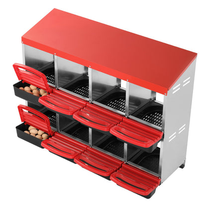 8-Fach Hühnernestkasten Metallkasten mit schrägen Nistkästen