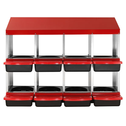 8-Fach Hühnernestkasten Metallkasten mit schrägen Nistkästen