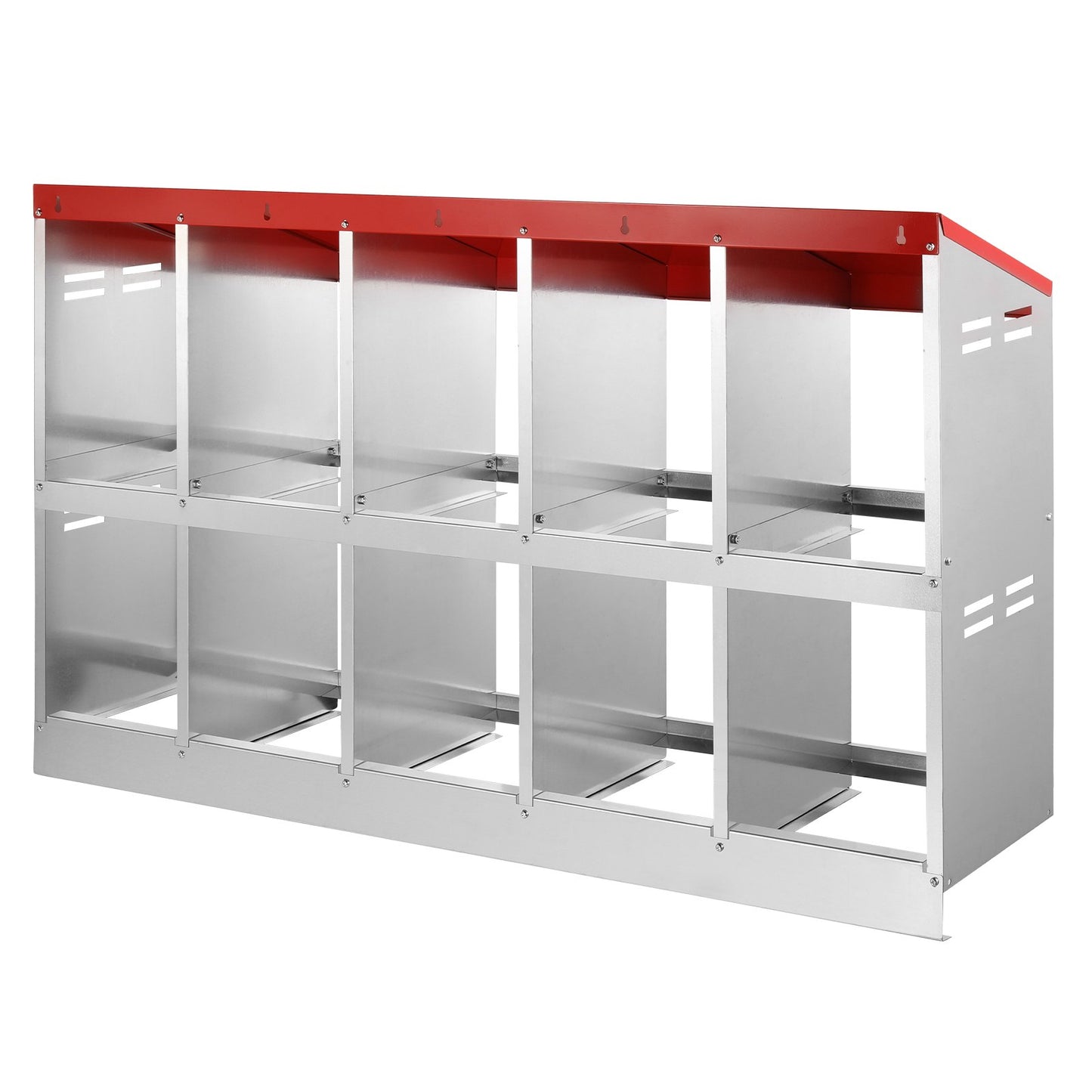 10-Fächer Hühnerstall Mentalbox mit schrägen Nestern