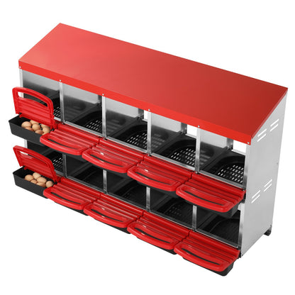 10-Fächer Hühnerstall Mentalbox mit schrägen Nestern