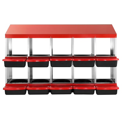 10-Fächer Hühnerstall Mentalbox mit schrägen Nestern