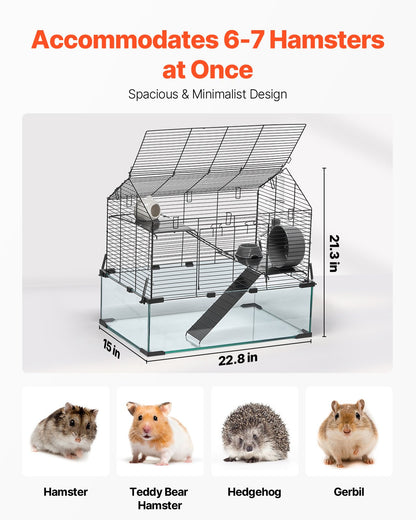Wire Hamster Cage Habitat 22.8in Small Animal House for Rodents