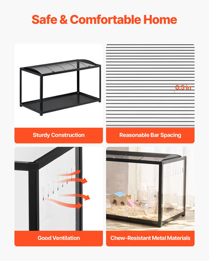 Hamsterkäfig-Lebensraum 37,8 Zoll klares Nagetier-Rennmaus-Mäuse-Kleintierhaus