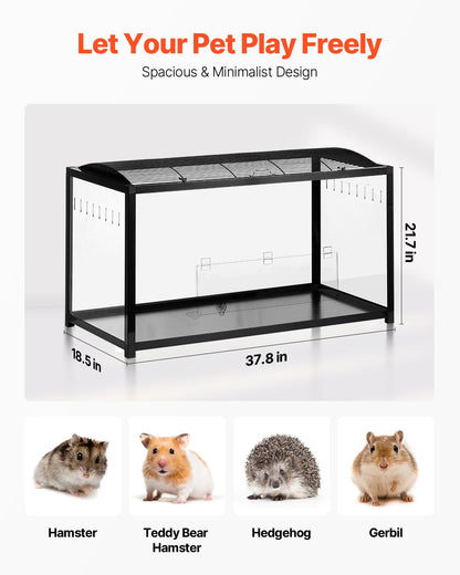 Hamsterkäfig-Lebensraum 37,8 Zoll klares Nagetier-Rennmaus-Mäuse-Kleintierhaus