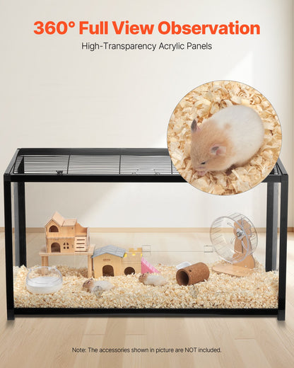 Hamsterkäfig-Lebensraum 37,8 Zoll klares Nagetier-Rennmaus-Mäuse-Kleintierhaus