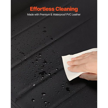 Moderna matsalstolar set om 4, klädda läderfåtöljer för matbord, platsbesparande köksbordsstol med tjocka kuddar och metallben, svart |  EU