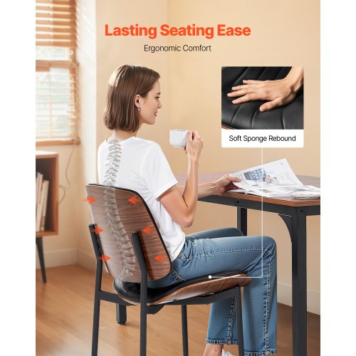 2er Set Esszimmerstühle moderner Leder Küchenstuhl Metallbeine schwarz