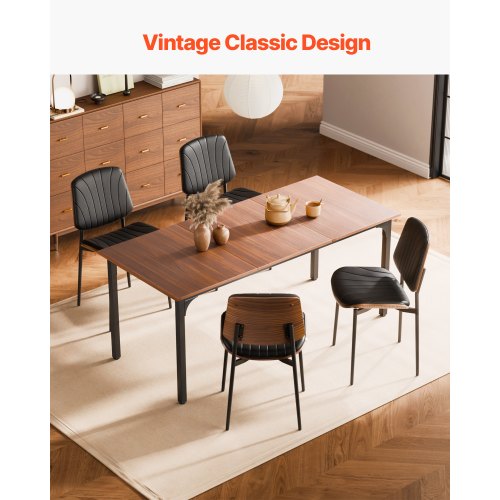 2er Set Esszimmerstühle moderner Leder Küchenstuhl Metallbeine schwarz