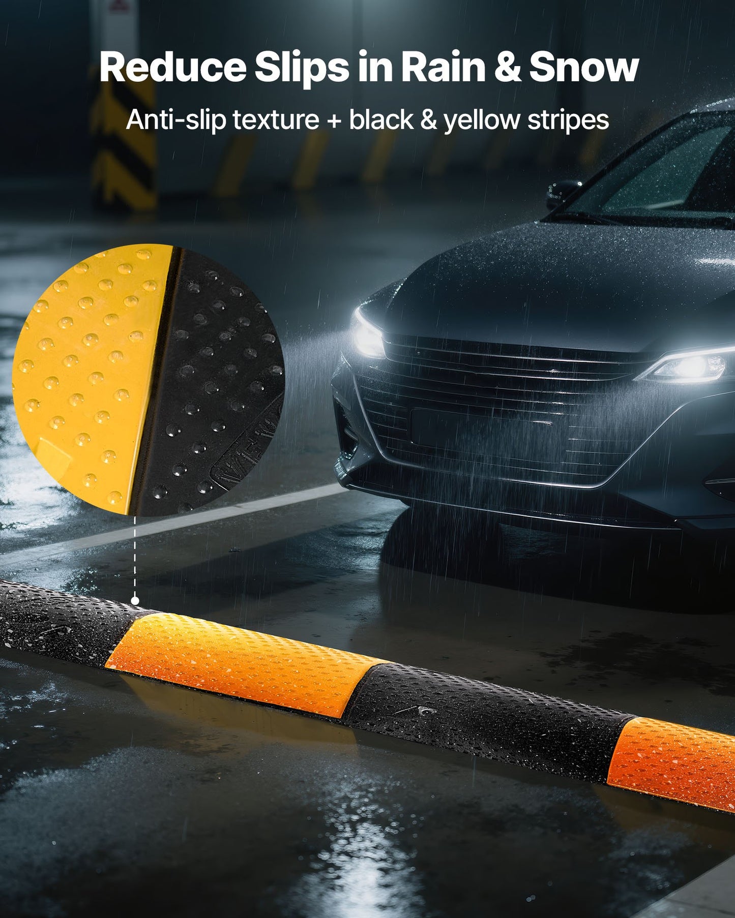 40 in Rubber Speed Bump, 2 Pack, 2 Channel Heavy Duty Traffic Speed Hump, 22000 lbs/Axle Load Capacity, Cable Protector Ramp with Expansion Screws, for Asphalt Concrete Gravel Driveway and Road