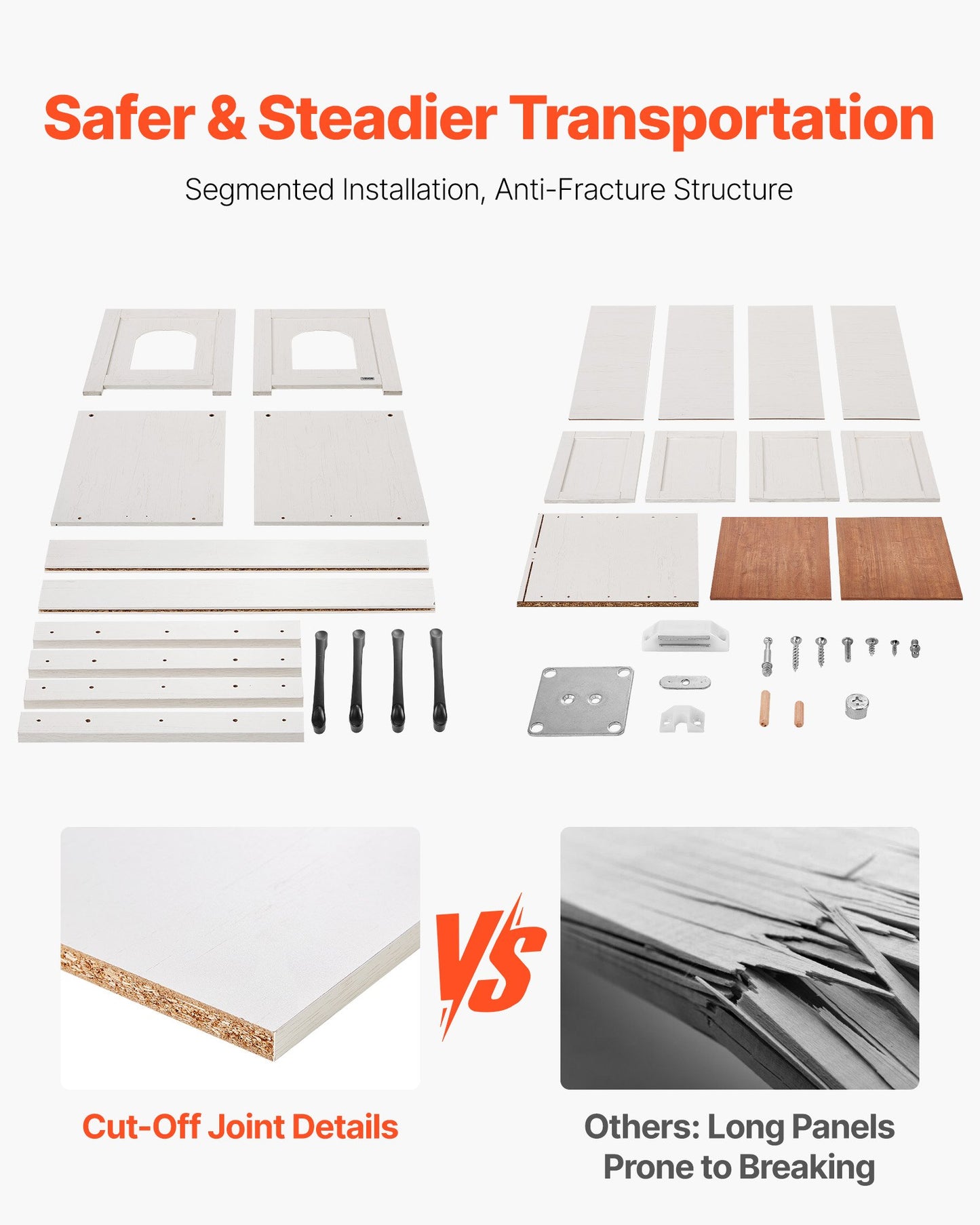 Cat Litter Box Enclosure for Multi Cats, 47.2 in Hidden Litter Box Cabinet with 4 Doors & 2 Entries, Indoor Cat Washroom, Wooden Kitty House Furniture, Fit Most Litterboxes, Brown & White