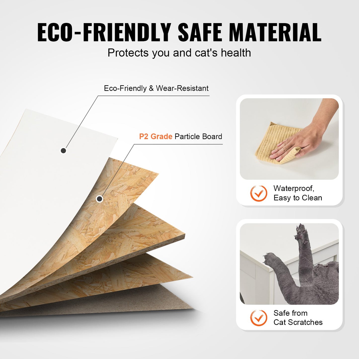 Katzentoilettengehäuse Holz Katzenstreu Möbel versteckt 2 Zimmer Weiß