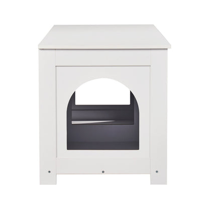 Katzentoilettengehäuse Holz Katzenstreu Möbel versteckt 2 Zimmer Weiß