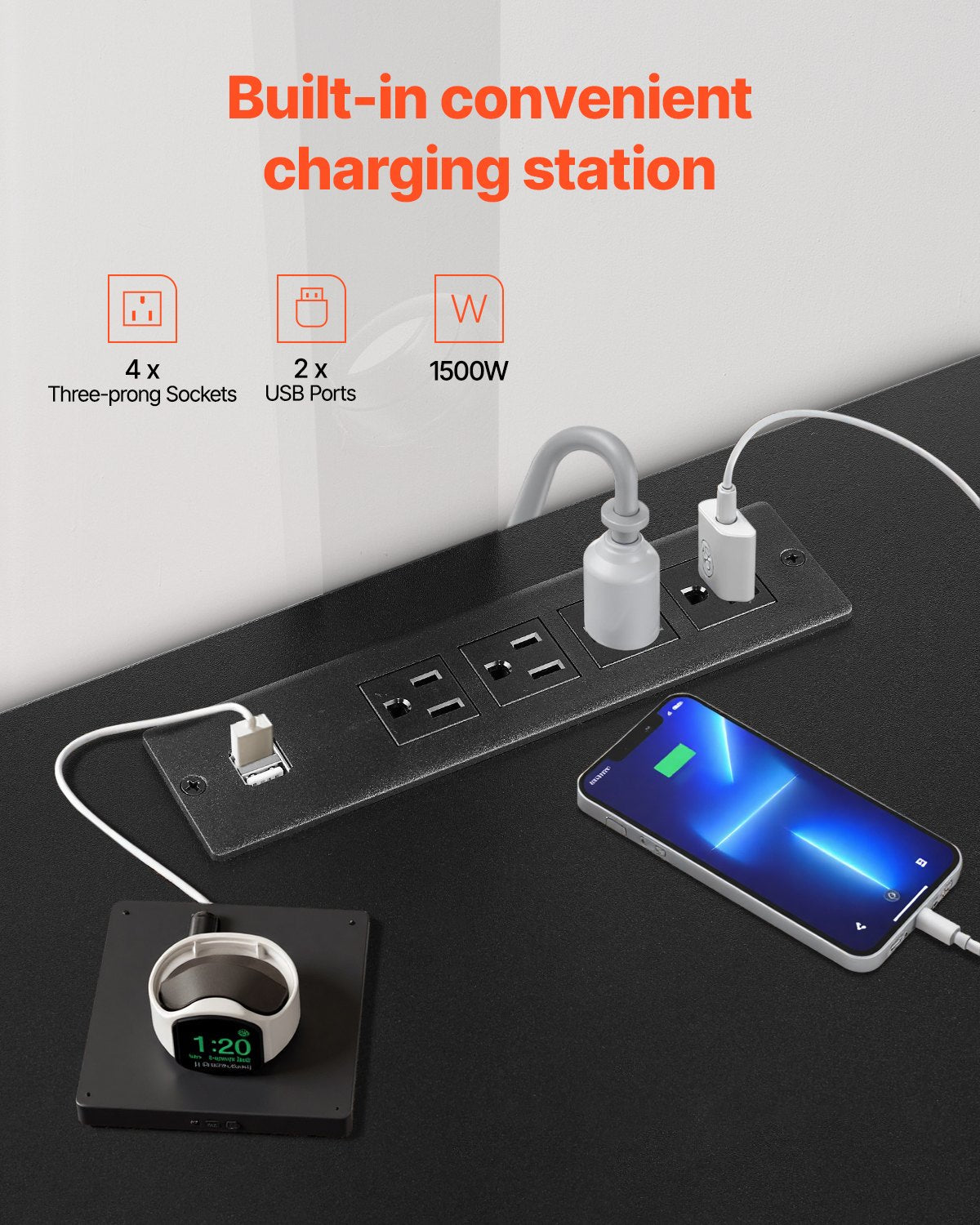 60" TV Stand with Mount for up to 75 in TVs, Entertainment Center with Power Outlet & LED Lights, Height Adjustable TV Console with Mount with 3 Tiers Storage Cabinets for Bedroom, Living Room