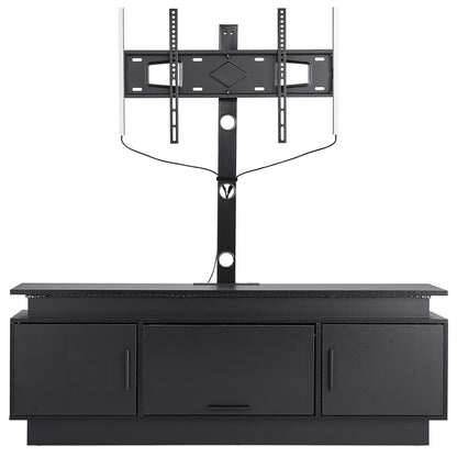 60" TV Stand with Mount for up to 75 in TVs, Entertainment Center with Power Outlet & LED Lights, Height Adjustable TV Console with Mount with 3 Tiers Storage Cabinets for Bedroom, Living Room