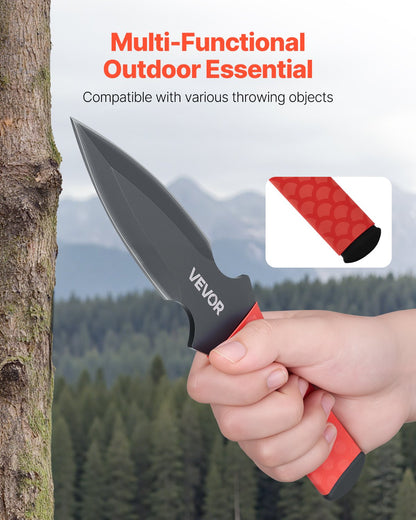 Throwing Knives Set, 6 Pack, 8.9 inch Stainless Steel Well-balanced Knives with Protective Black Nylon Sheath, Ideal Companion for Throwing Products Axes, Sturdy for Recreation and Competition