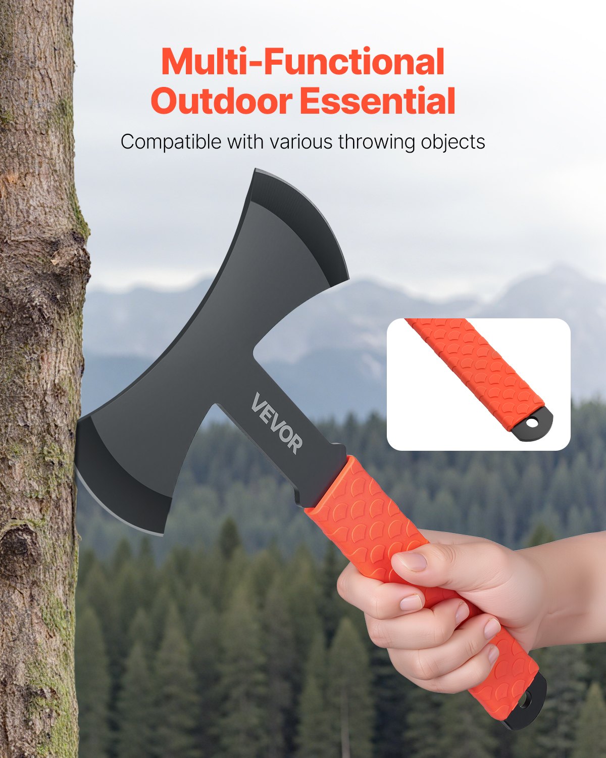 Throwing Axes and Tomahawks, 3 Pack 11.9 inch Double Bit Axe Throwing Hatchet Set, Stainless Steel Head with Non-Slip TPR Rubber Handle, with Black Nylon Sheath, for Recreation and Competition