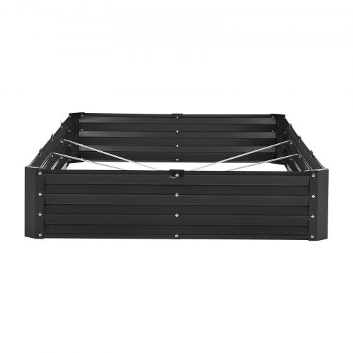 Upphöjd trädgårdsbädd i metall 2,4x1,2x3,6 m förzinkad blomlåda mörkgrå |  EU