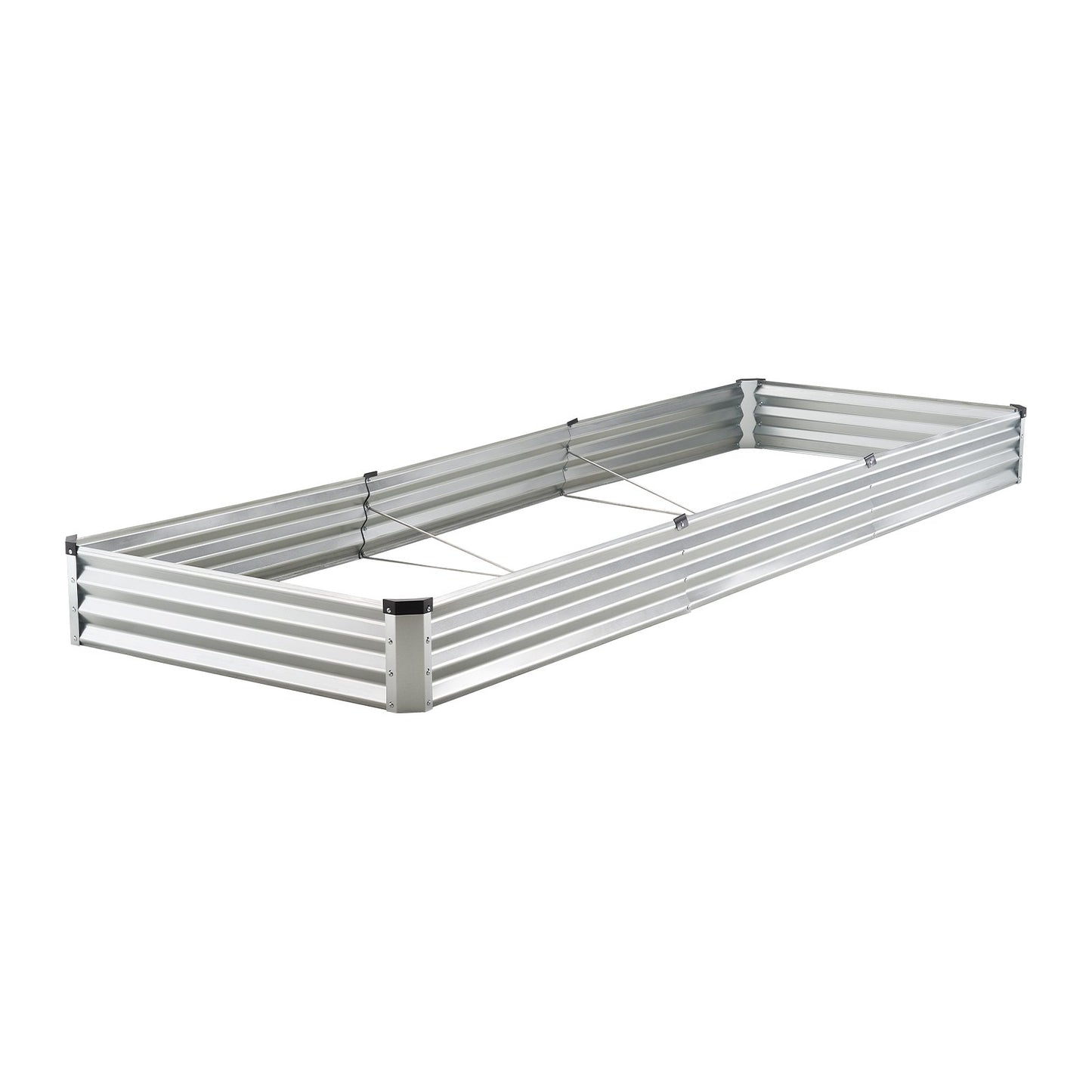 Metall-Hochbeet 12x4x1 ft Outdoor Verzinkter Pflanzkasten Silber