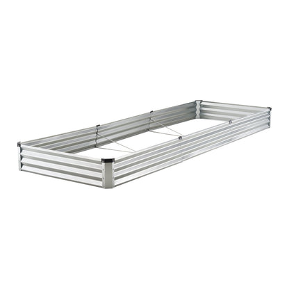 Metall-Hochbeet 12x4x1 ft Outdoor Verzinkter Pflanzkasten Silber