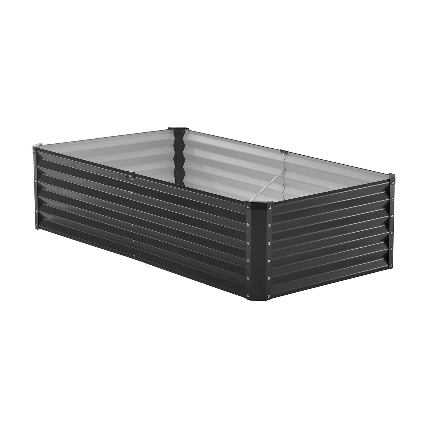 Metall angehoben Garten Bett 6x3x1.5ft Outdoor Galvanisiert Pflanzer Box Dark Grey
