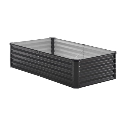 Metall angehoben Garten Bett 6x3x1.5ft Outdoor Galvanisiert Pflanzer Box Dark Grey