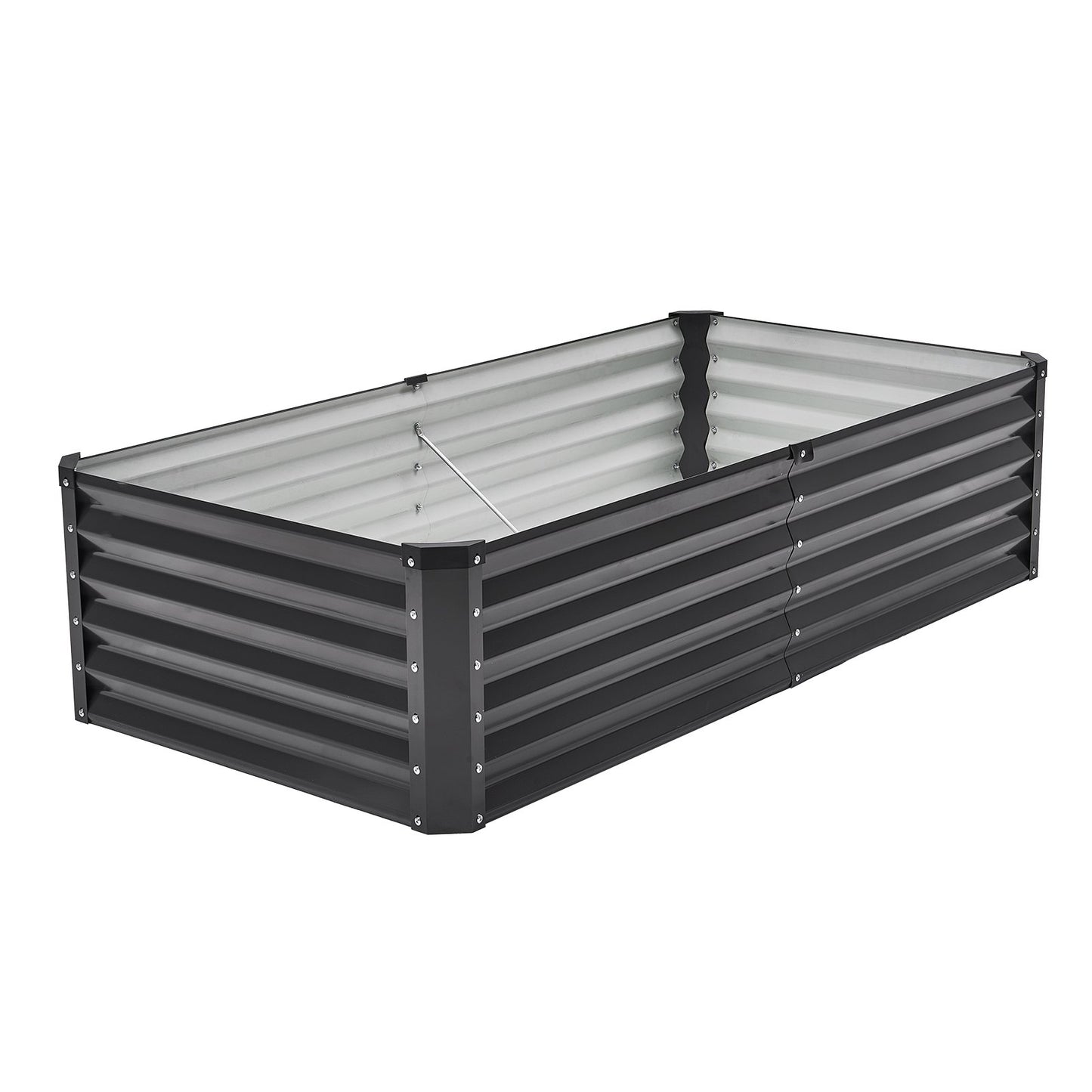 Metall angehoben Garten Bett 6x3x1.5ft Outdoor Galvanisiert Pflanzer Box Dark Grey