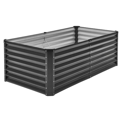 Metall angehoben Garten Bett 6x3x2ft Outdoor Galvanisiert Pflanzer Box Dark Grey