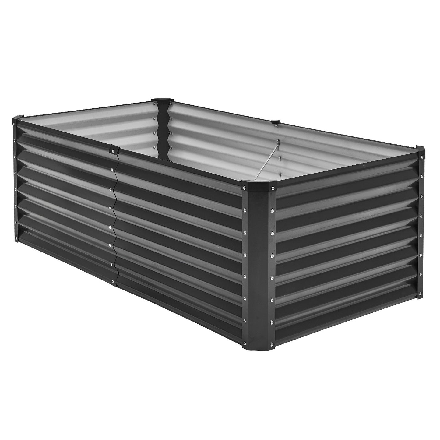 Metall angehoben Garten Bett 6x3x2ft Outdoor Galvanisiert Pflanzer Box Dark Grey