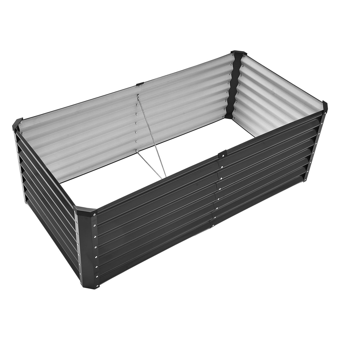 Metall angehoben Garten Bett 6x3x2ft Outdoor Galvanisiert Pflanzer Box Dark Grey