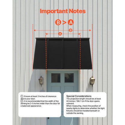 Fönstermarkis Dörrtak 44x24 tum Utomhus Terrass Stål Ytterdörr Markiser