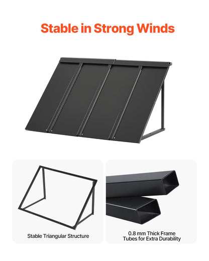 Fixed Metal Awning 44 x 24 in, Window Awning Door Canopy, Stable Triangle Steel Frame Awnings for Doors Exterior Rain, and Snow Sunlight Protection for Door Entrance, Windows, Porches, Balconies