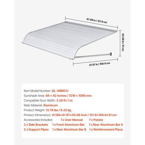 Fönstermarkis Dörrmarkis 48x42 i aluminiumlegering Markiser för ytterdörrar
