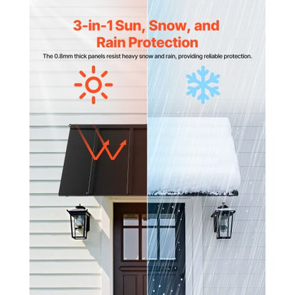 Fönstermarkis Dörrtak 56x24 tum Utomhus Terrass Stål Ytterdörr Markiser