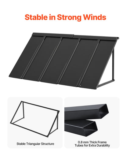 Fixed Metal Awning 56 x 24 in, Window Awning Door Canopy, Stable Triangle Steel Frame Awnings for Doors Exterior Rain, and Snow Sunlight Protection for Door Entrance, Windows, Porches, Balconies