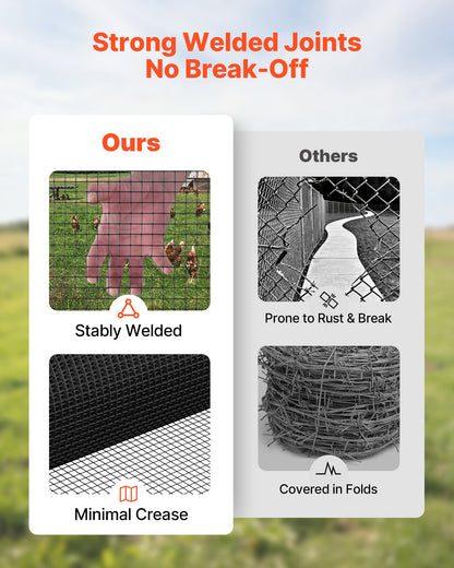 Hardware Cloth 24 in x 50 ft, 1/2 in 19 Gauge Galvanized Wire Mesh Roll, Weather-Resistant Vinyl Coated Chicken Wire Fencing, Heavy Duty Welded Garden Plant Fencing for Rabbit Cage Snake Fence