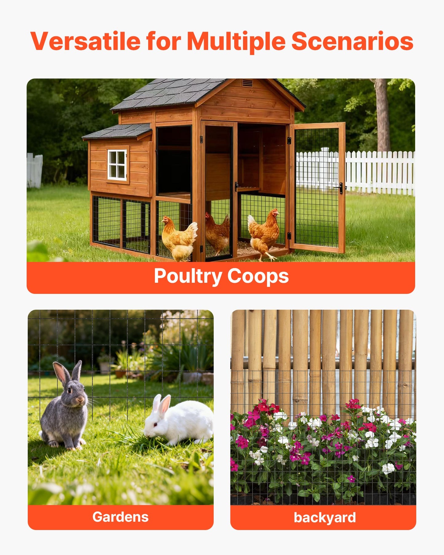 Hardware Cloth 36 in x 25 ft, 2 x 3 in Mesh 16 Gauge Galvanized Wire Mesh Roll, Weather-Resistant Vinyl Coated Chicken Wire Fencing, Heavy Duty Welded Garden Plant Fencing for Rabbit Cage Snake