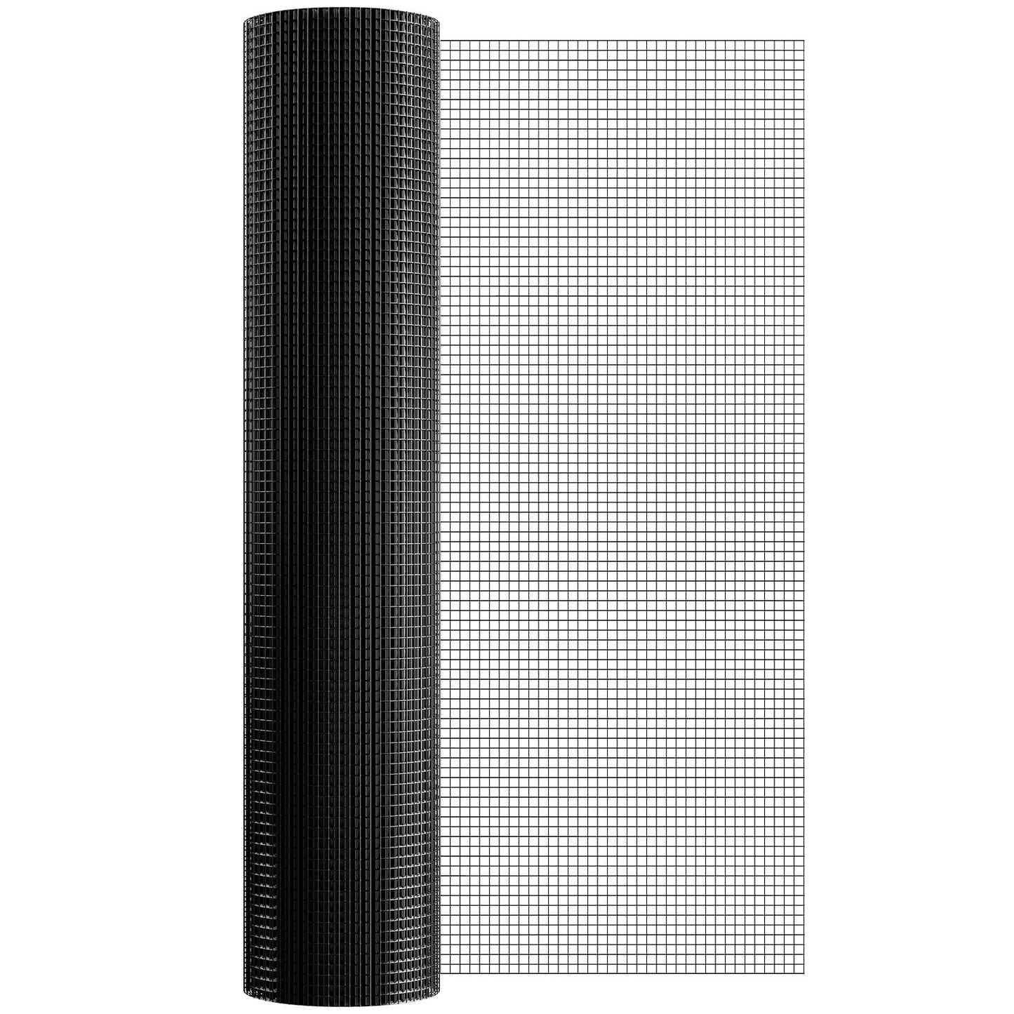 Hårdvaraduk, 48 tum x 50 tum galvaniserad trådnätrulle, 19 gauge kycklingtrådsstängselrulle, vinylbeläggning metalltrådsnät för hönshusbarriär, kaninormstaket, fjäderfäinhägnader