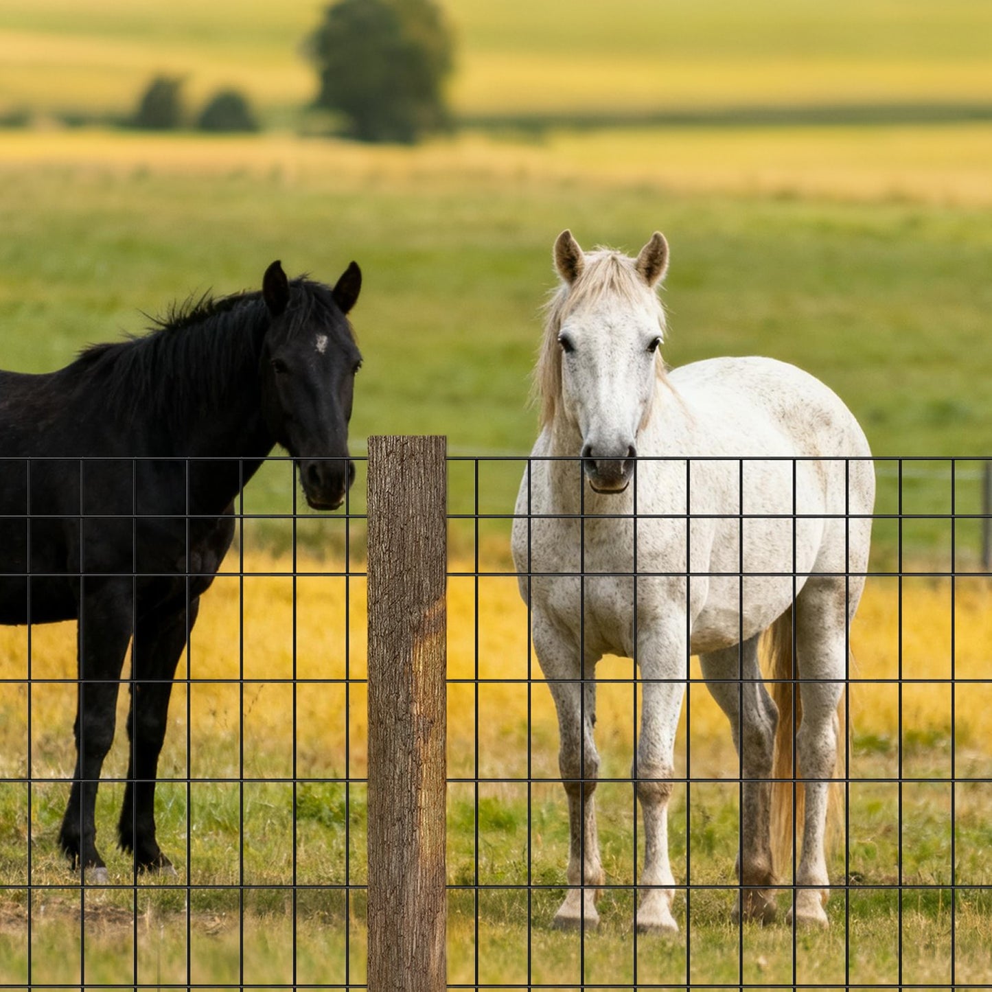 Farm Fence, 48 in x 50 ft, 2 x 4 in Mesh 14 Gauge Galvanized Steel Wire Fencing for Cattle, Hog & Sheep , Heavy Duty Vinyl Coated Livestock Fence for Animal Enclosures, Cage Wire, Garden Fences
