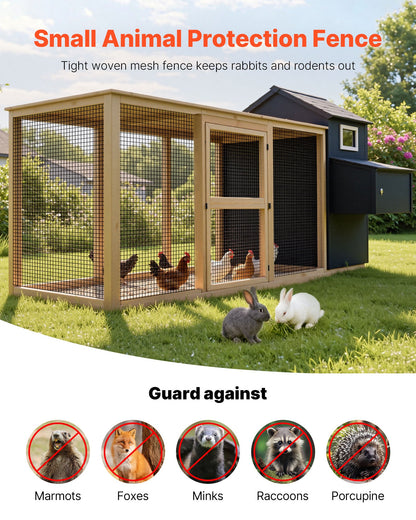 Hardware Cloth 60 in x 100 ft, 1/2 in 19 Gauge Galvanized Wire Mesh Roll, Weather-Resistant Vinyl Coated Chicken Wire Fencing, Heavy Duty Welded Garden Plant Fencing for Rabbit Cage Snake Fence