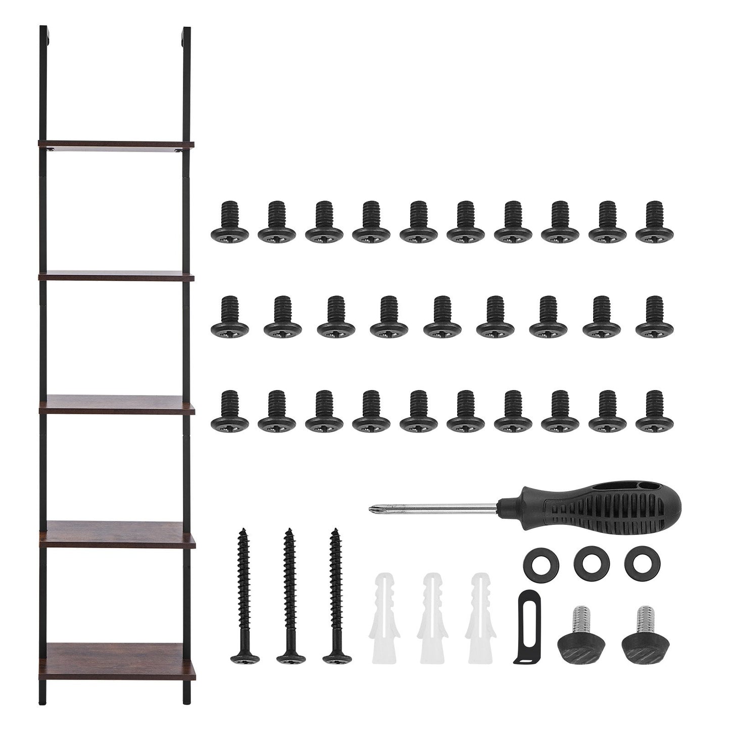 Industrial Square Pipe Hylla 5-vånings 15,6x11,8 tum väggfäste för sovrum