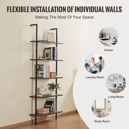 Industrial Square Pipe Hylla 5-vånings 24x11,8 tum väggfäste för sovrum