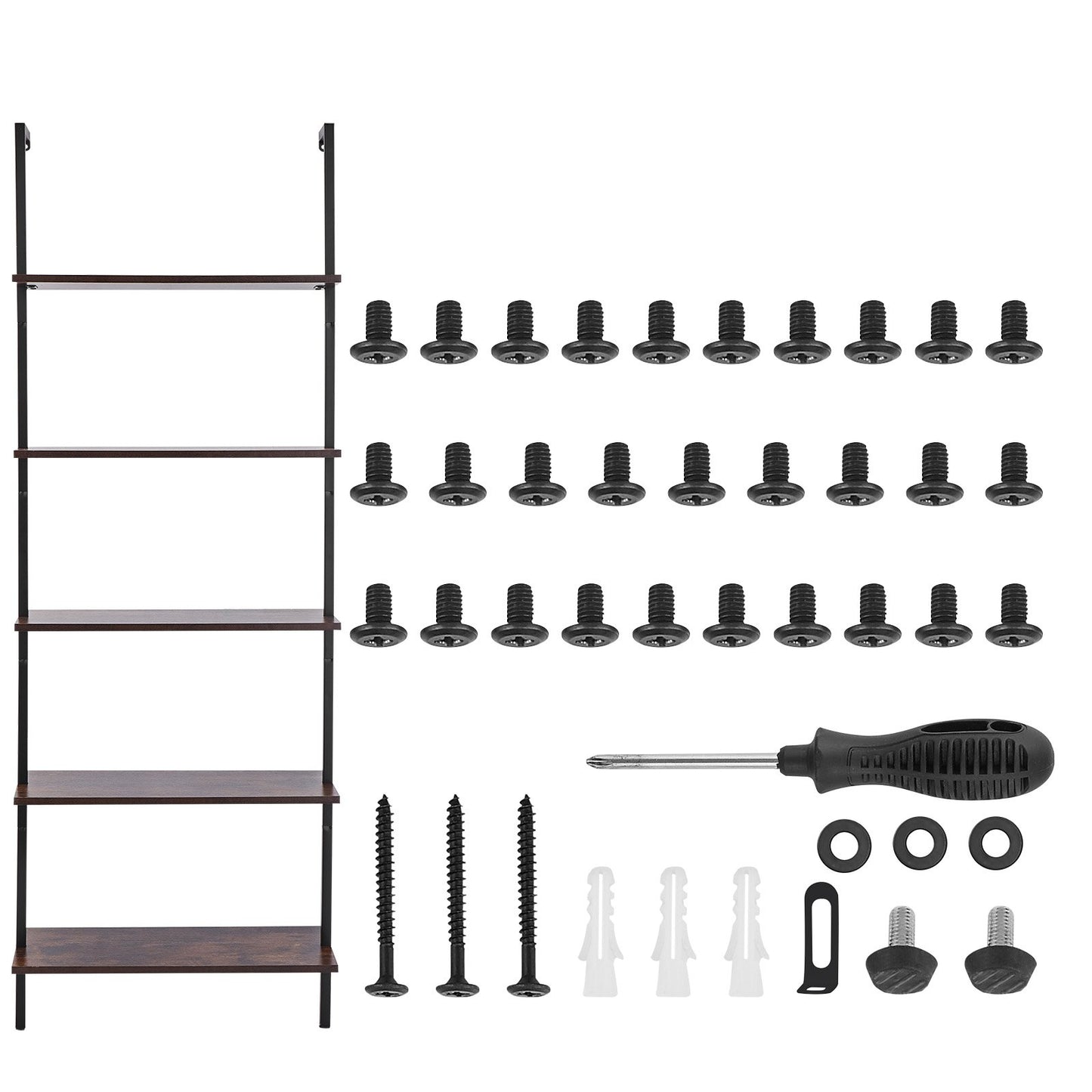 Industrial Square Pipe Hylla 5-vånings 24x11,8 tum väggfäste för sovrum
