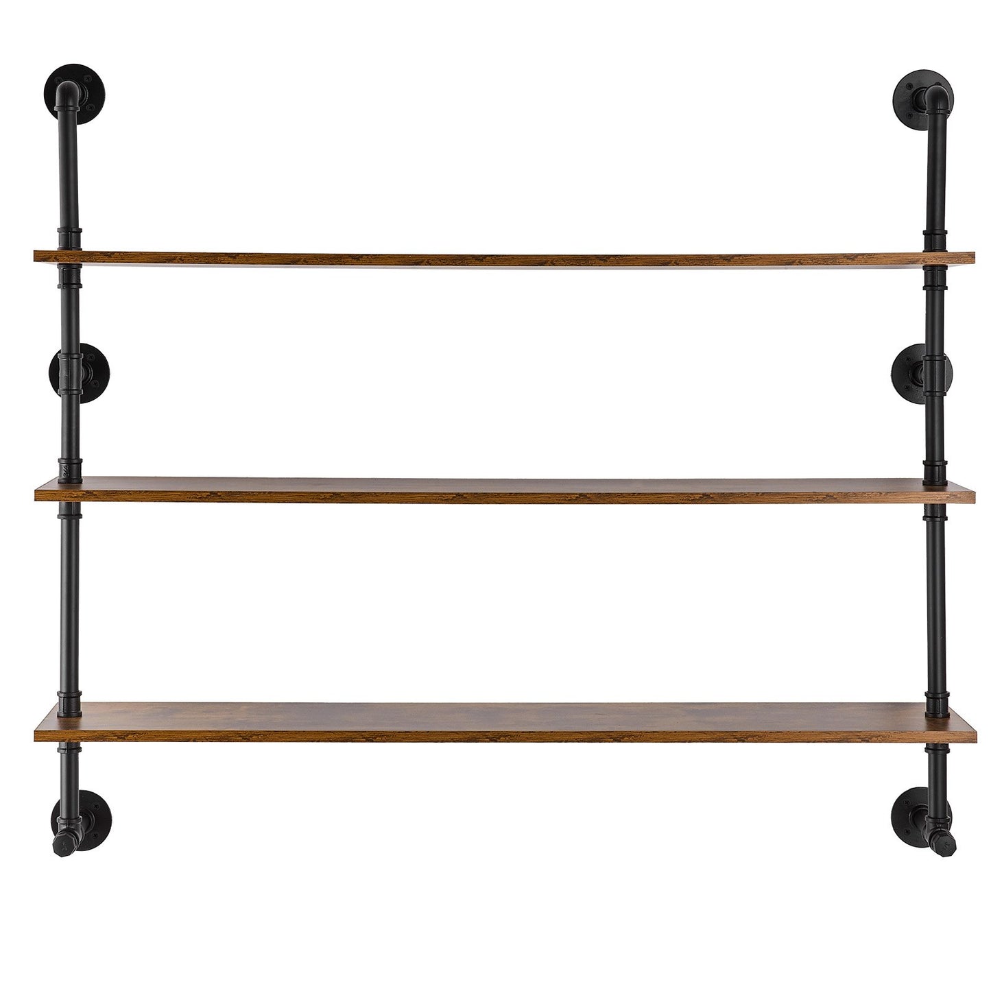 Industrielles Rohrregal, 3-stufig, 122 x 25 cm, Wandhalterung für Küche und Schlafzimmer