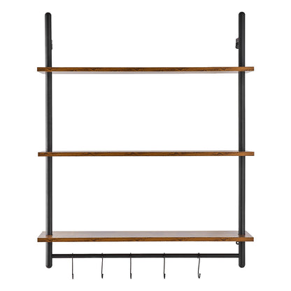 Industrielles Rohrregal, 3-stufig, 81,3 x 25,9 cm, Wandhalterung für Küche und Schlafzimmer