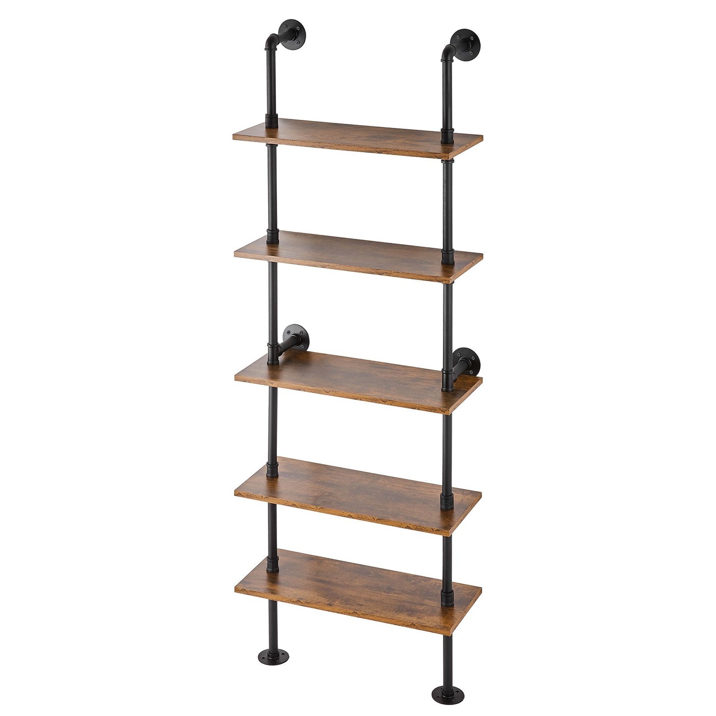 Industrial Pipe Hylla 5 Tier 24x9.84in Väggfäste för kök sovrum