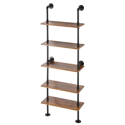 Industrial Pipe Hylla 5 Tier 24x9.84in Väggfäste för kök sovrum